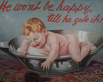 Vintage Pears’ Soap Advertisement From Ladies Home Journal in 1910.  Good Condition.