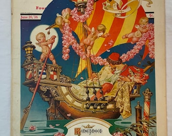 1936 Saturday Evening Post Cover by J.C. Leyendecker “Fantasy Honeymoon”.
