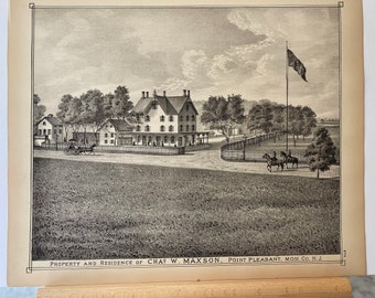 Original 1878 print of Point Pleasant, New Jersey