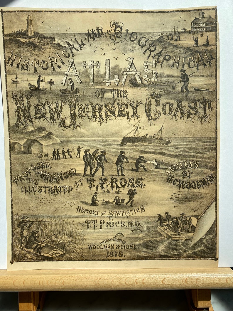 Original 1878 Map of Tuckerton New Jersey Etsy