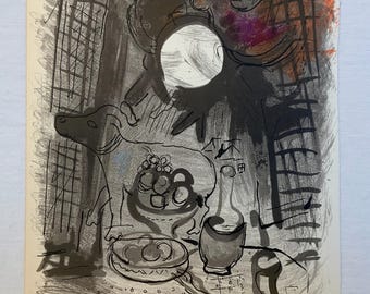 Marc Chagall Brown Still Life 1957 Jacques Lassaigne, Maeght Editeur, Mourlot