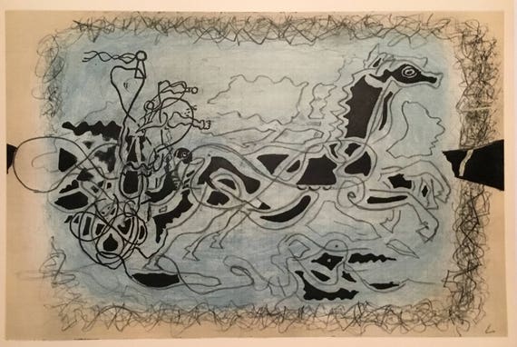 Paris-France George Braque from The Intimate Sketchbooks of G 1955 Braque by Verve Original Lithograph 10.5x14 inches