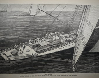 The “Priscilla.” Annual Cruise Of The New York Yacht Club. - The Race From Newport to New Bedford. Dated August 21, 1886.