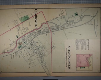 Original 1873 map of Glen Gardner and Clarksville, New Jersey