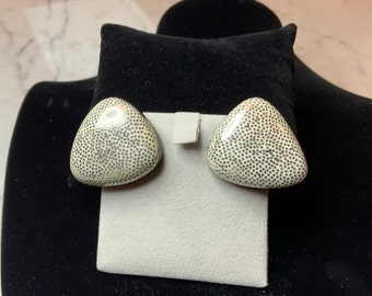 Wonderful Patricia von Musulin Sterling Silver inlay and Ebony Pierced Earrings