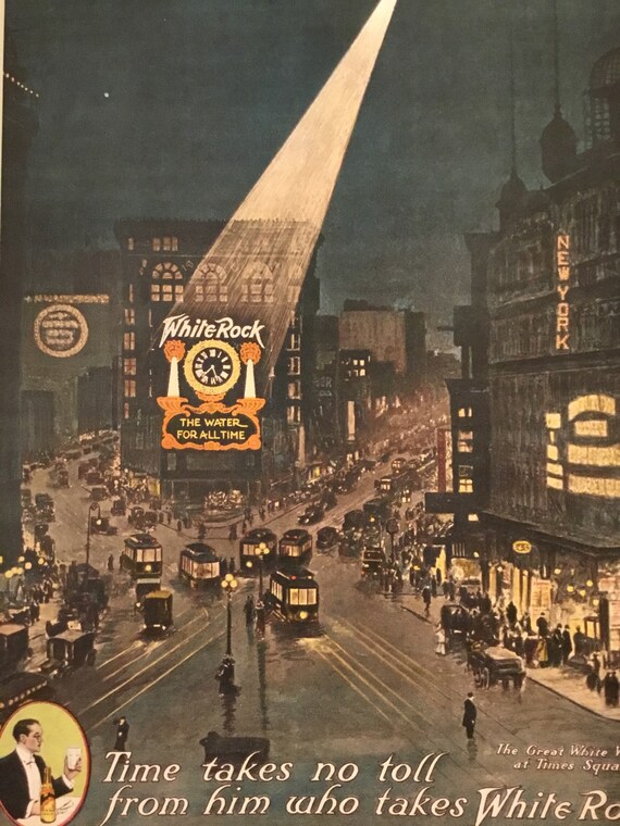White Rock Bottle Water (times Square NYC) Original Vintage
