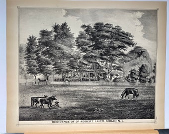 Original 1878 print of Manasquan, New Jersey