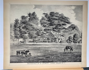 Original 1878 print of Manasquan, New Jersey