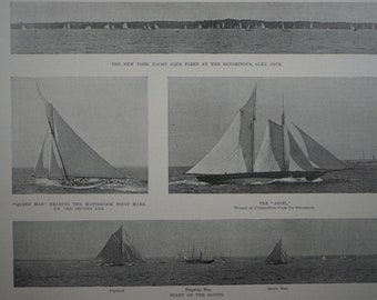 The New York Yacht Club Cruise and Cup Races. Photographs by N.L. Stebbins. From Harper’s Weekly Newspaper Dated 1893.