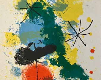 Joan Miró 1964 Original Lithograph, Prints from the Mourlot Press 7.5 x 10 inches excellent condition