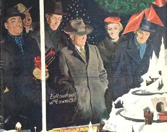 Original The Saturday Evening Post Cover, December 15,1956 by George Hughes 10.75 x 13 inches, Good Condition!