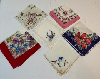 Set of 6 vintage handkerchiefs
