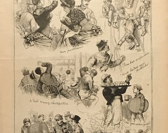 New York City - The Baseball Season - Sketches During the League Championship Game between the New York and Detroit Clubs, May 23, 1885.