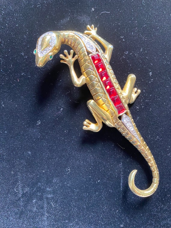 Wonderful art-deco style antique sterling lizard … - image 2