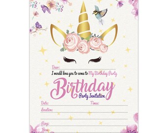 unicorn invitations etsy