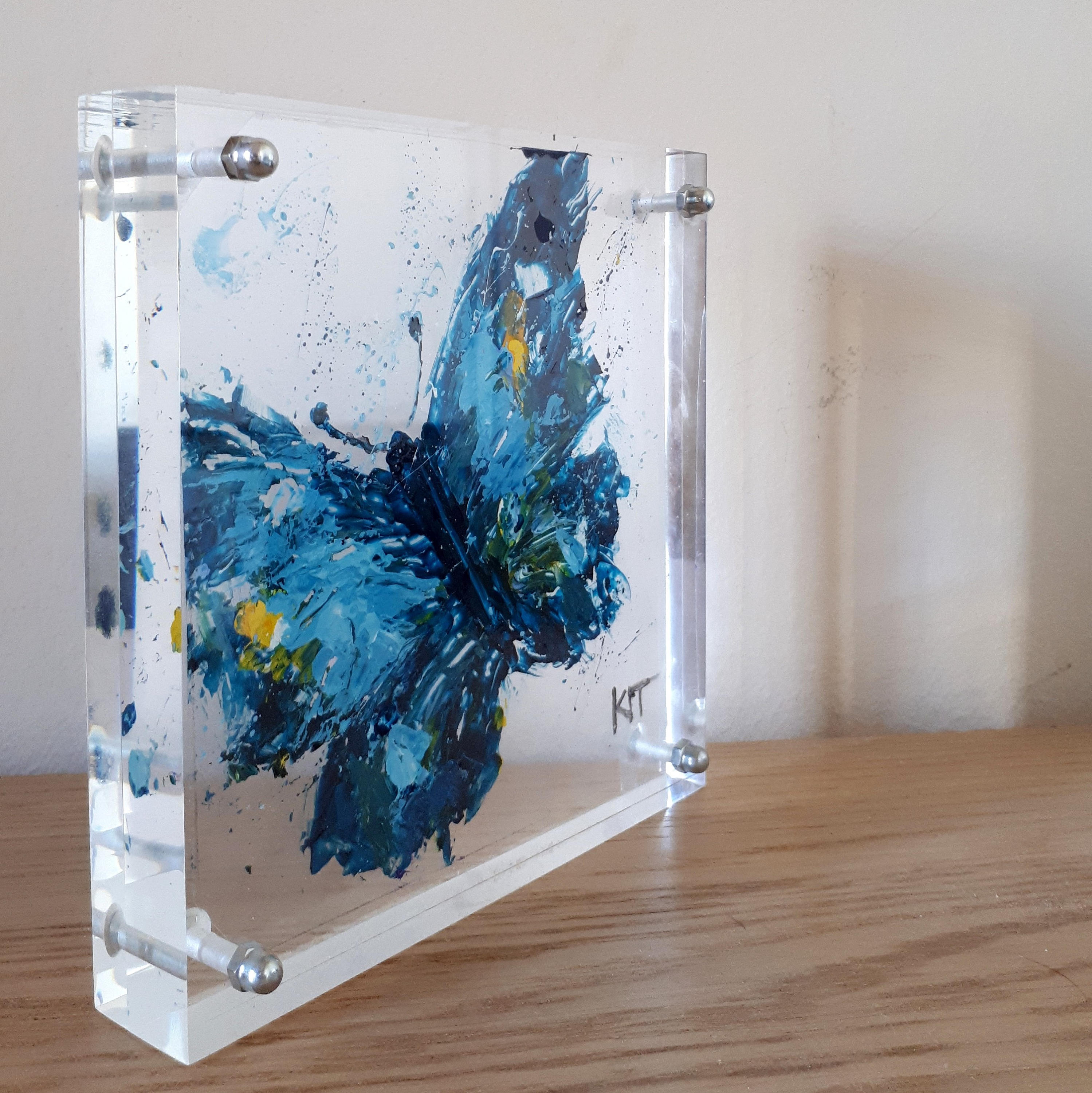 Plexiglass art butterfly painting Gift idea Blue butterfly Etsy