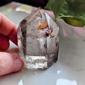 AA Smokey Quartz Crystal with Inclusions, Included Quartz, Polished Smokey Quartz Tower, Smoky Quartz from Brazil, High Grade Smokey Citrine