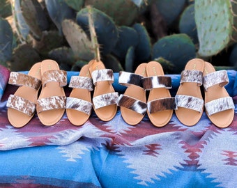 cowhide sandals
