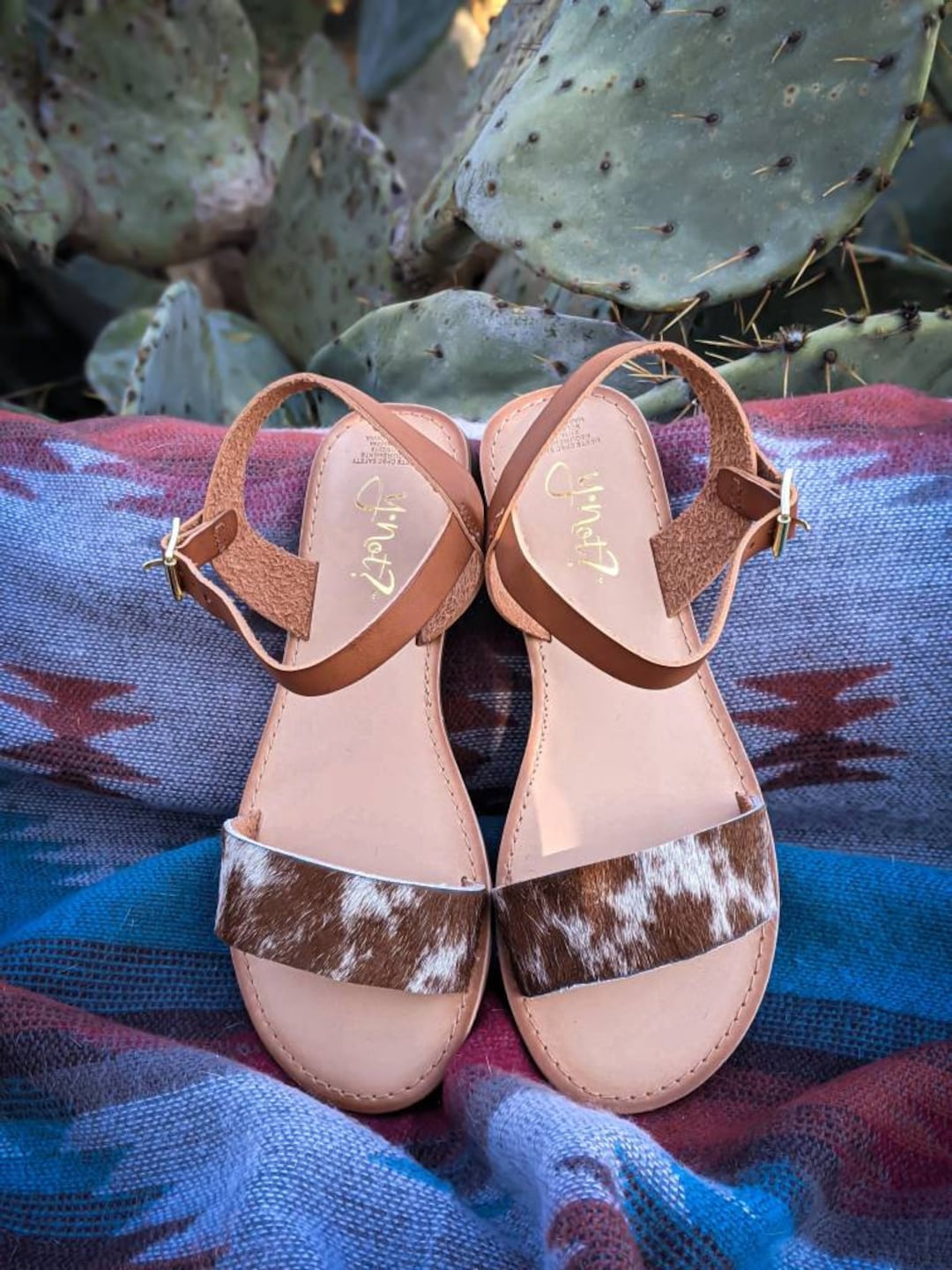 cowhide sandals