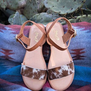 Cowhide Sandals - Little Girl Sandals - Cowgirl Sandals