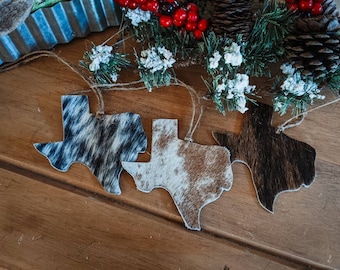 Cowhide Ornament - Christmas Ornament - Western Decor - Texas Christmas