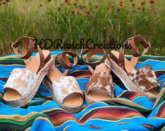 Cowhide Heels - Leather Sandals