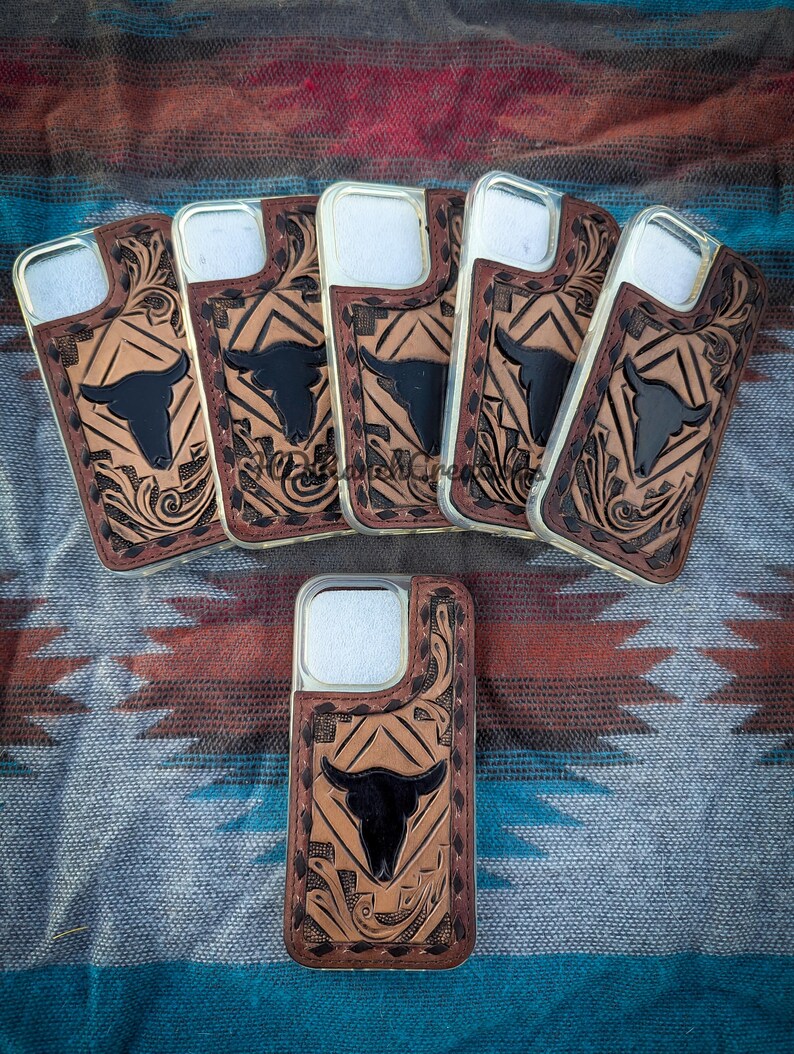 Tooled Leather iPhone Case -western Phone Case - Etsy
