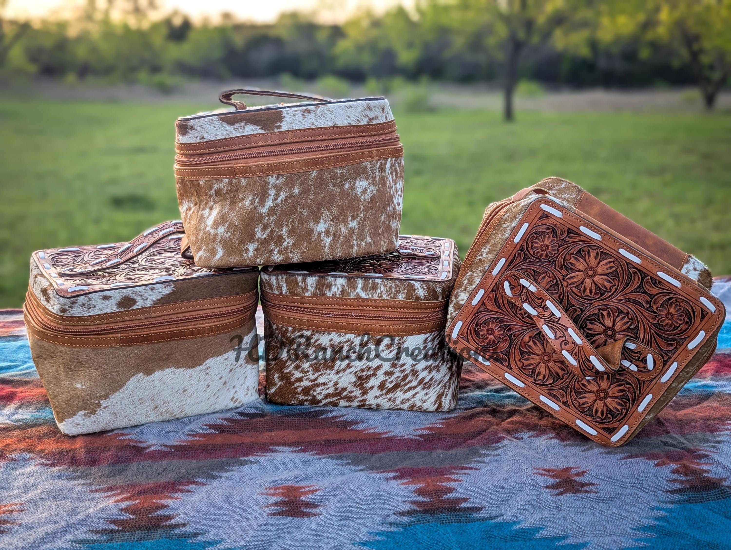 Cowhide Makeup Organizer - Toiletry Bag