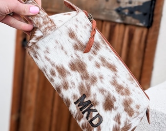 Cowhide Makeup Organizer - Toiletry Bag