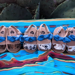 Cowhide Baby Sandals - Cowgirl Baby Shower