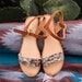cowhide platform sandals