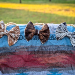 Cowhide Baby Bows