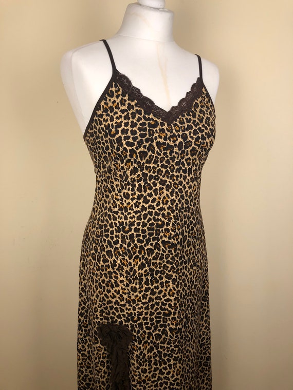 leopard print maxi slip dress