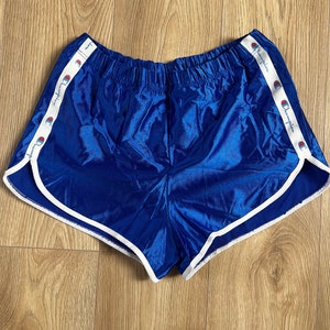 Vintage Champion Sexy Shorts Size XL Shinny Bright Blue