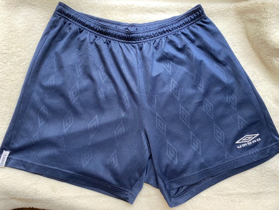 Vintage Umbro Men Shorts Navy Logo Size 