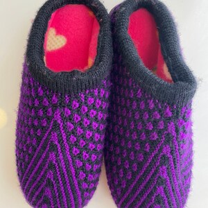 Hand Knit Slipper with Treaded Sole