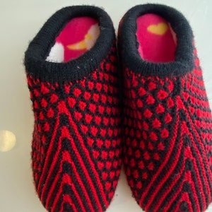 Hand Knit Slipper with Treaded Sole