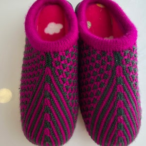 Hand Knit Slipper with Treaded Sole