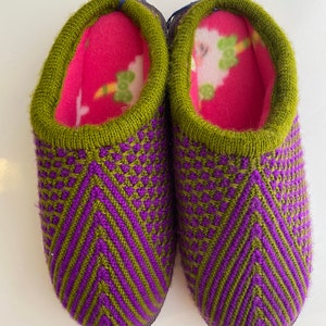 Hand Knit Slipper with Treaded Sole