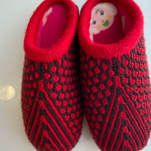Hand Knit Slipper with Treaded Sole