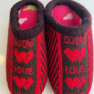Hand Knit Slipper with Treaded Sole