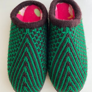 Hand Knit Slipper with Treaded Sole
