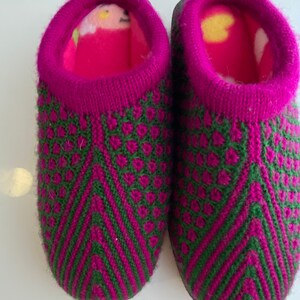 Hand Knit Slipper with Treaded Sole