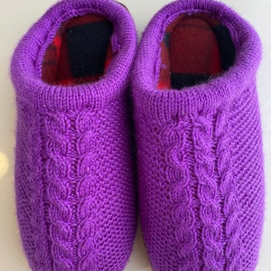 Hand Knit Slipper with Treaded Sole