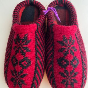 Hand Knit Slipper with Treaded Sole