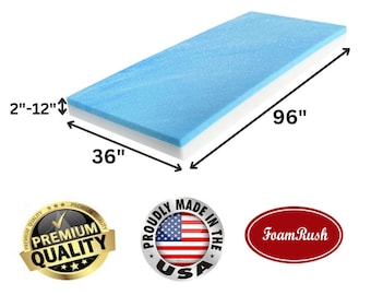 36" x 96" Gel Memory Foam, High Density Upholstery Foam, Bench Cushion Replacement, Seat Replacement, Foam Rubber Padding, Foam Sheet