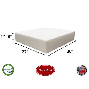 Foamma 1 x 24 x 72 High Density Upholstery Foam Padding Thick-Custom  Pillow Chair and Couch Cushion Replacement Foam Craft Foam Upholstery  Supplies Foam Pad for Cushions and Seat Repair White 1