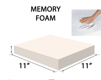 FoamRush 1" x 11" x 11" Memory Foam Seat Cushion (Cushion Seat Replacement) Made in USA all sizes 1" - 6"