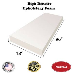 18" x 96" High Density Upholstery Foam Cushion (Seat Replacement, Upholstery Sheet, Foam Padding) Made in USA Fast Shipping