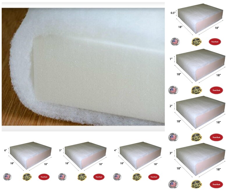 18 X 18 Seat Cushion Foam With Batting/ Dacron Etsy